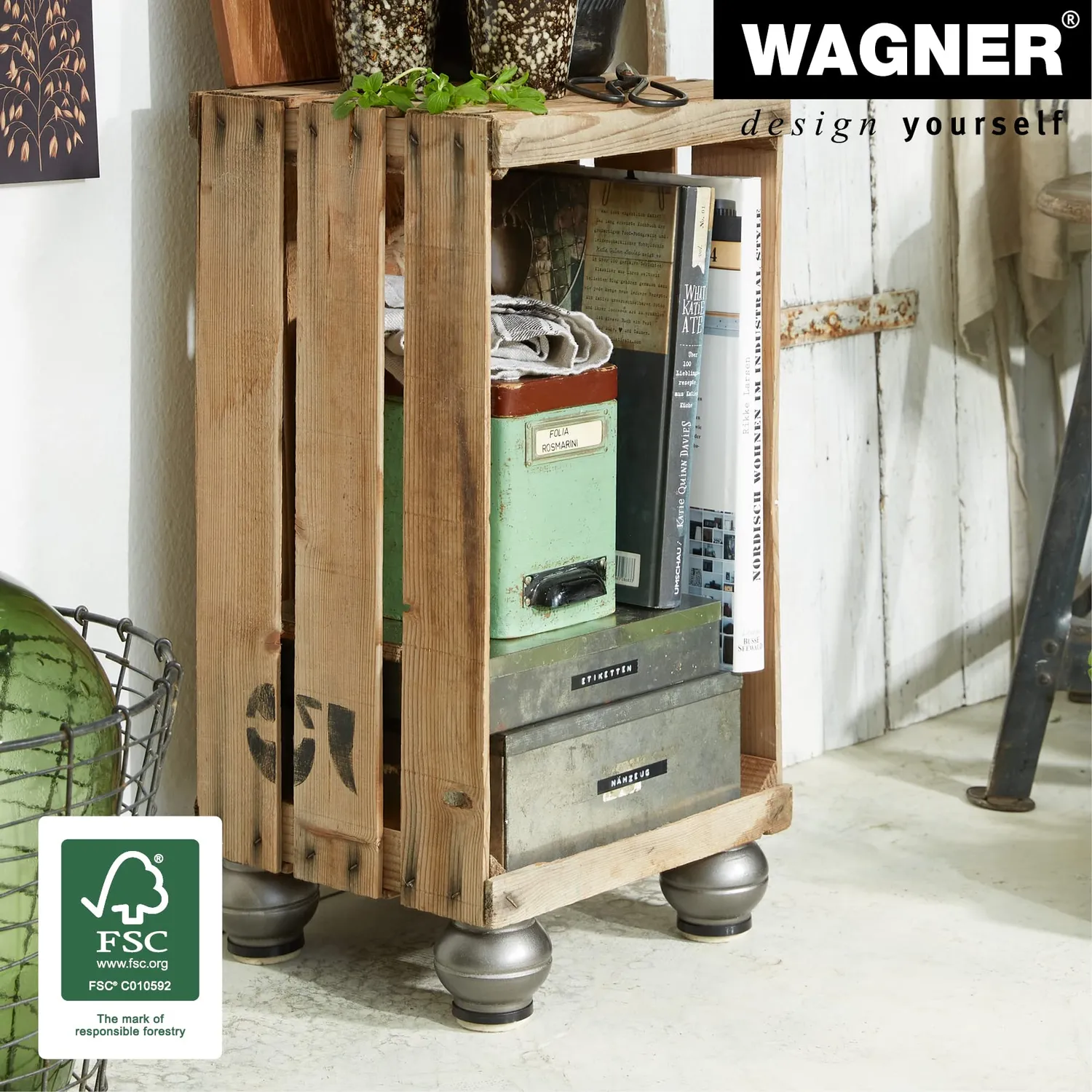 Wagner ST 7874 piede mobile faggio argento 75 mm