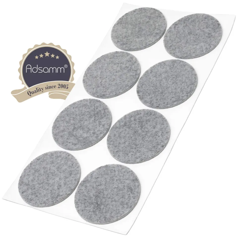 Adsamm feltrini autoadesivi rotondi grigi diam. 60 mm 8 pezzi