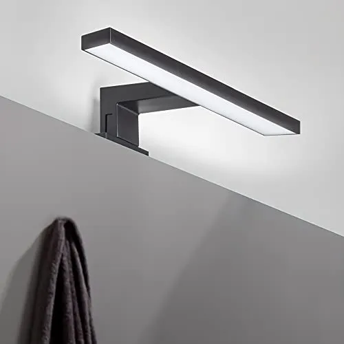 Emuca Faretto LED Specchio Bagno 300 mm Nero IP44