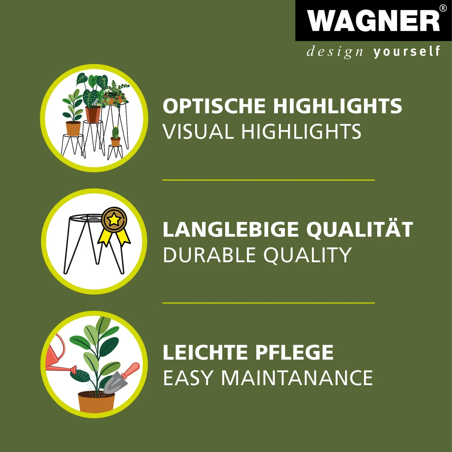 Wagner Hairpin 25054001 supporto piante nero 40 cm