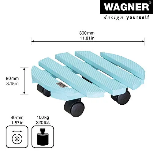 WAGNER Carrello Piante Aqua Splash Legno 30 cm Blu 100 kg