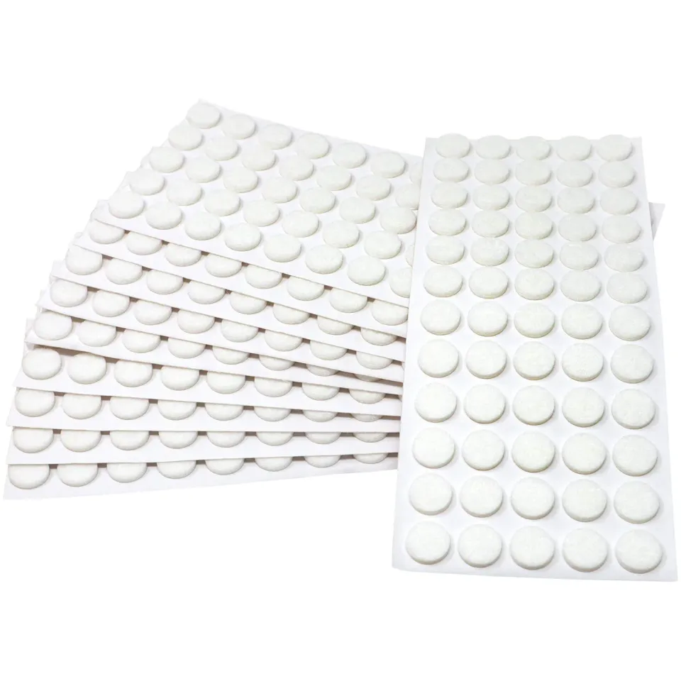 Adsamm Feltrini Autoadesivi Ø 14 mm 600 Pezzi Bianchi 3,5 mm