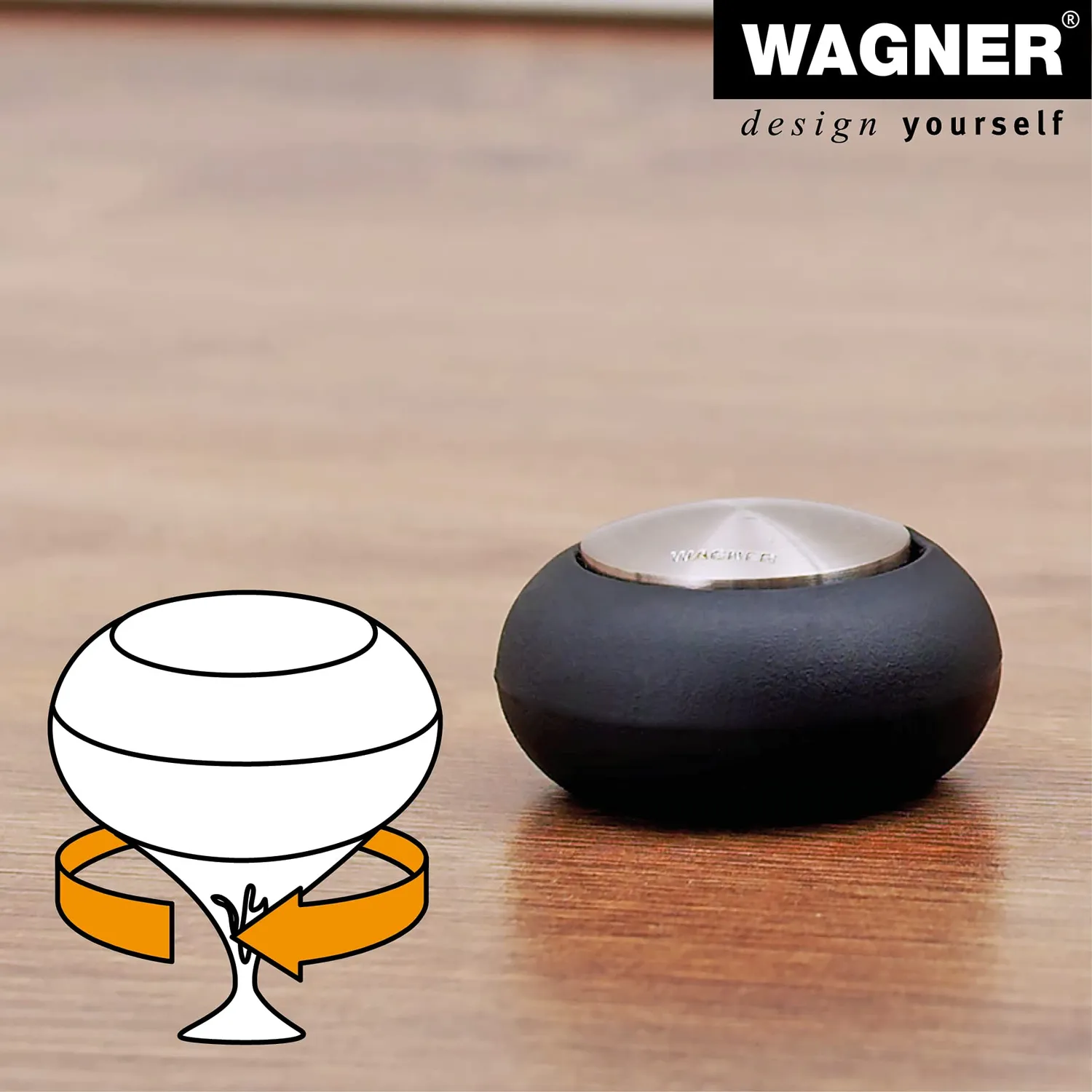 Wagner 15517611 fermaporta pavimento Ø54x30 mm zinco inox
