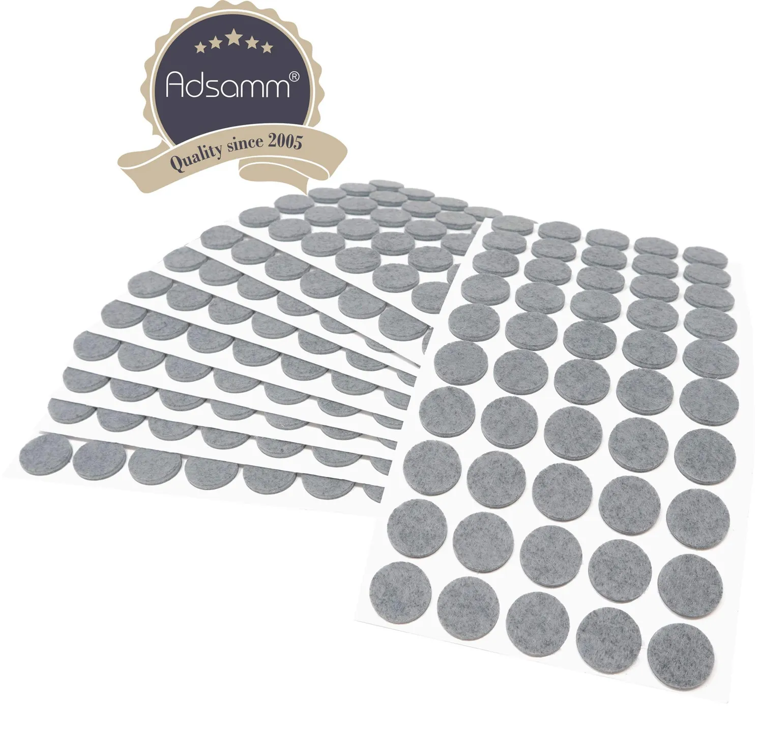 Adsamm feltrini autoadesivi tondi ø 22 mm grigi 500 pezzi 3,5 mm