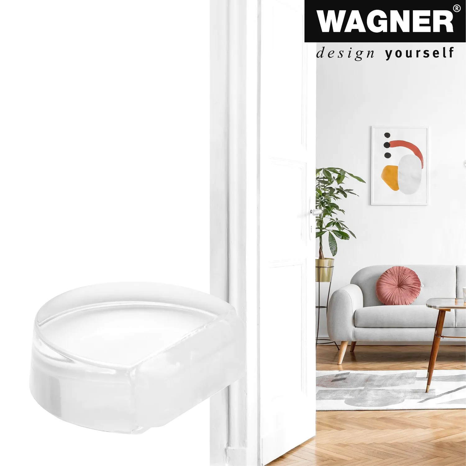Wagner Fermaporta Clear Pavimento 45x39x16 mm Adesivo