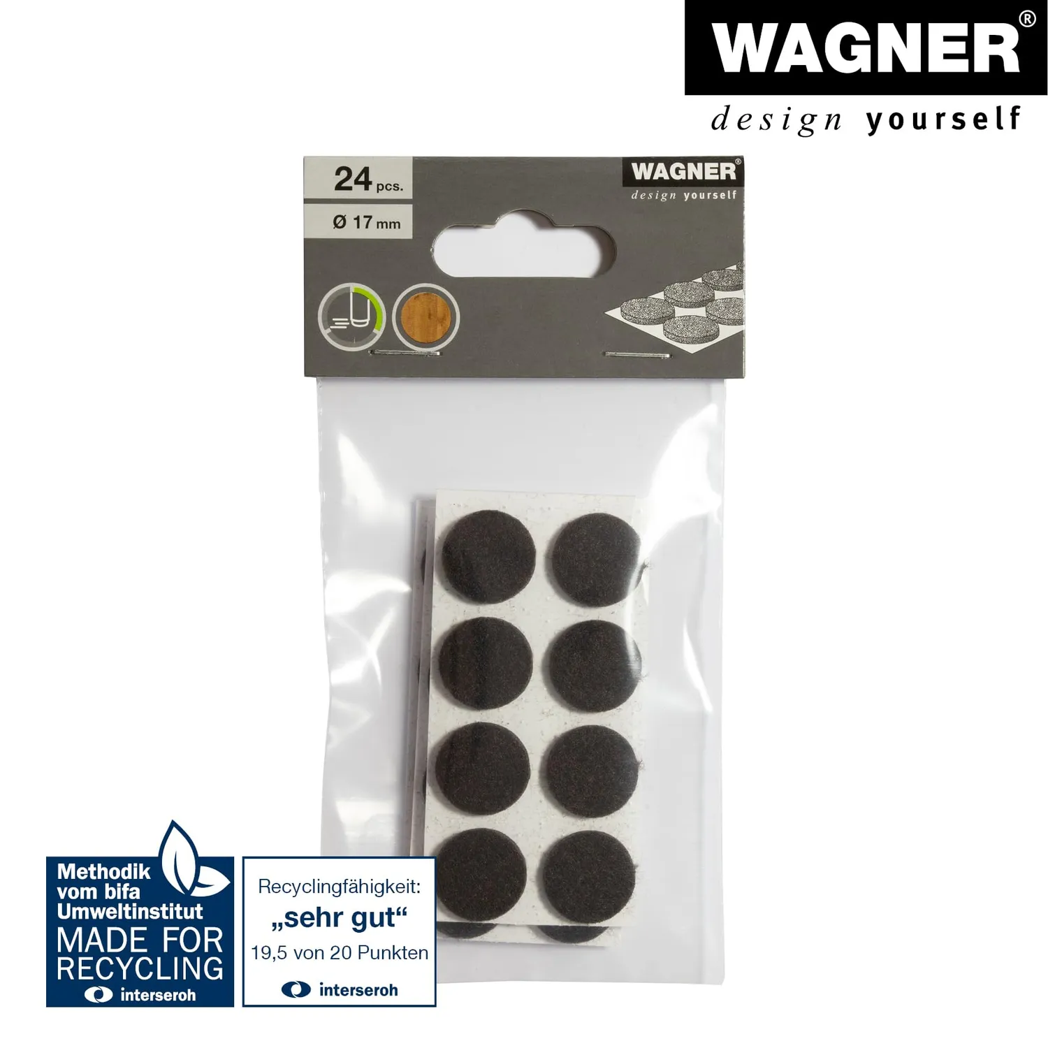 Wagner 15131799 feltrini Ø17 mm 24 pezzi marroni