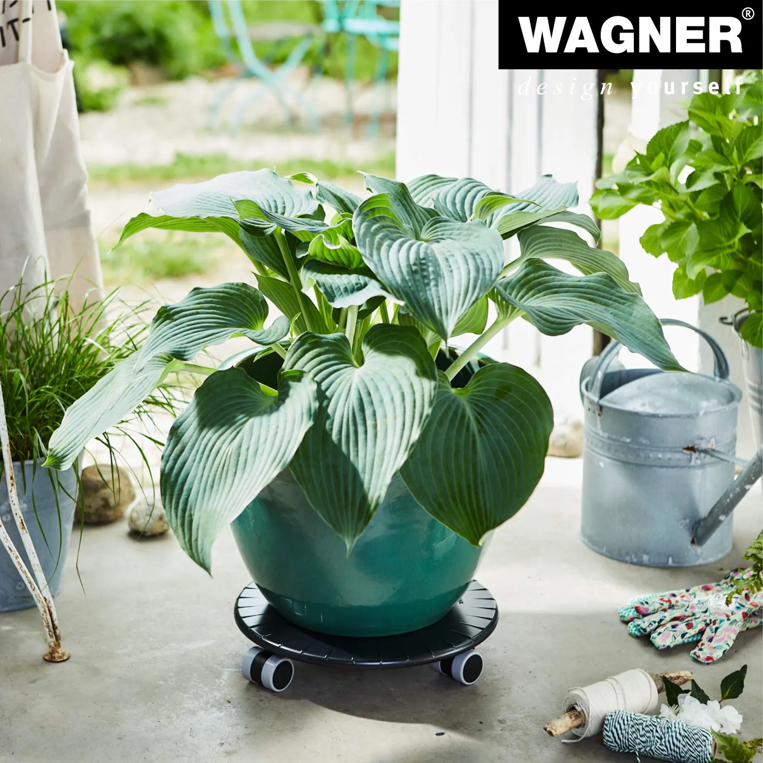 Wagner Flat carrello piante tondo 30 cm nero 80 kg