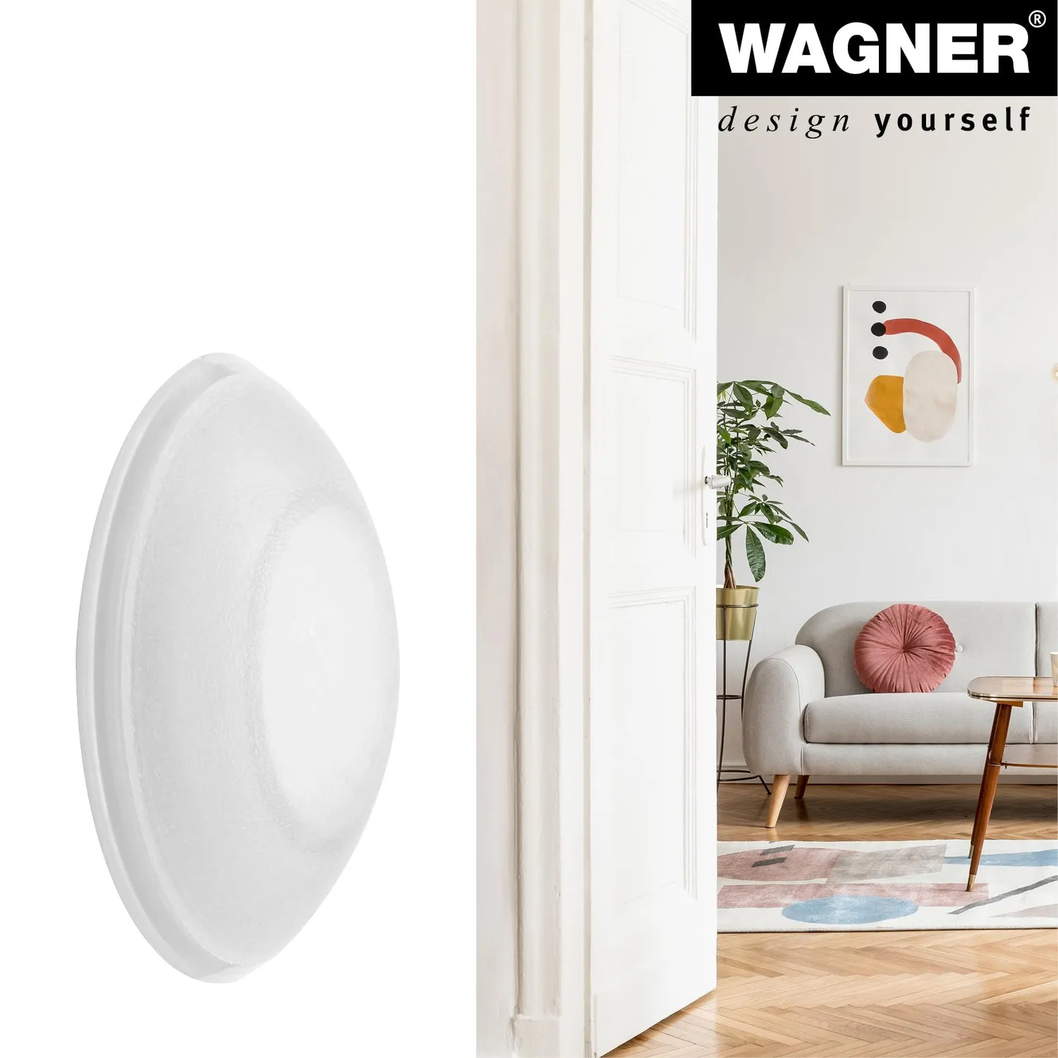 WAGNER Paracolpo satinato Ø60x15 mm plastica muro