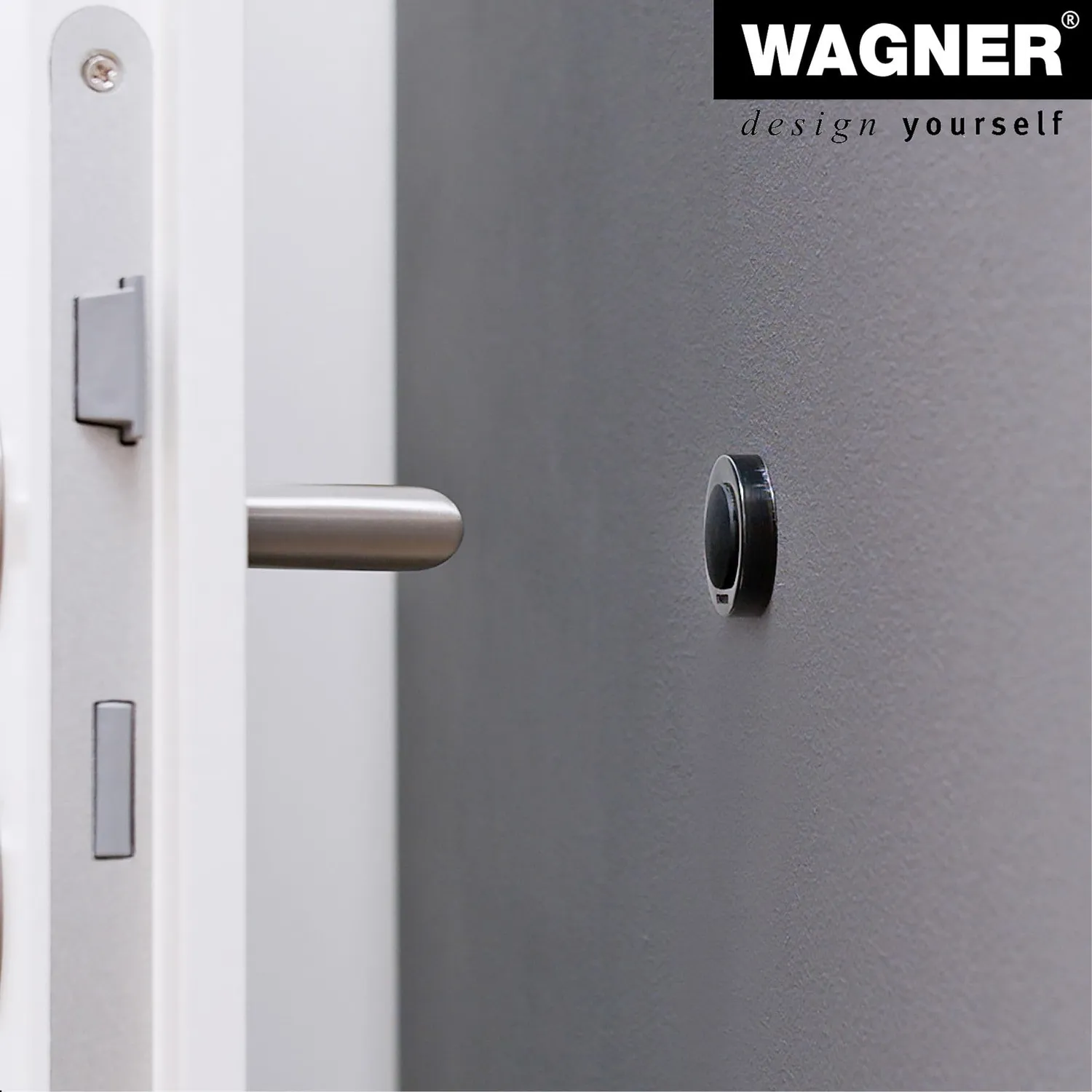 WAGNER Screw or Glue 15517211 fermaporta parete nero metallo
