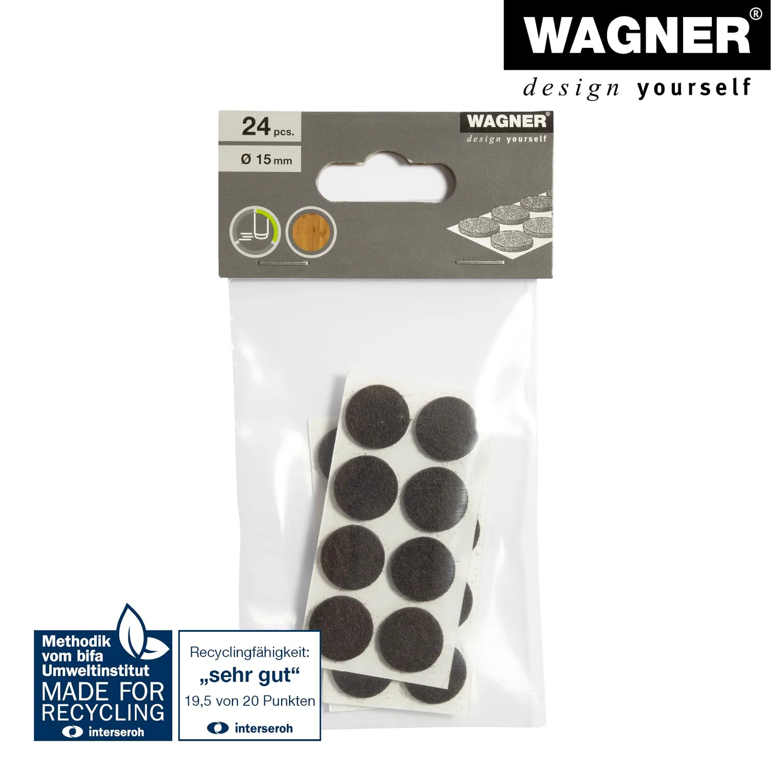 Wagner 15131599 feltrini Ø15 mm 24 pezzi marroni