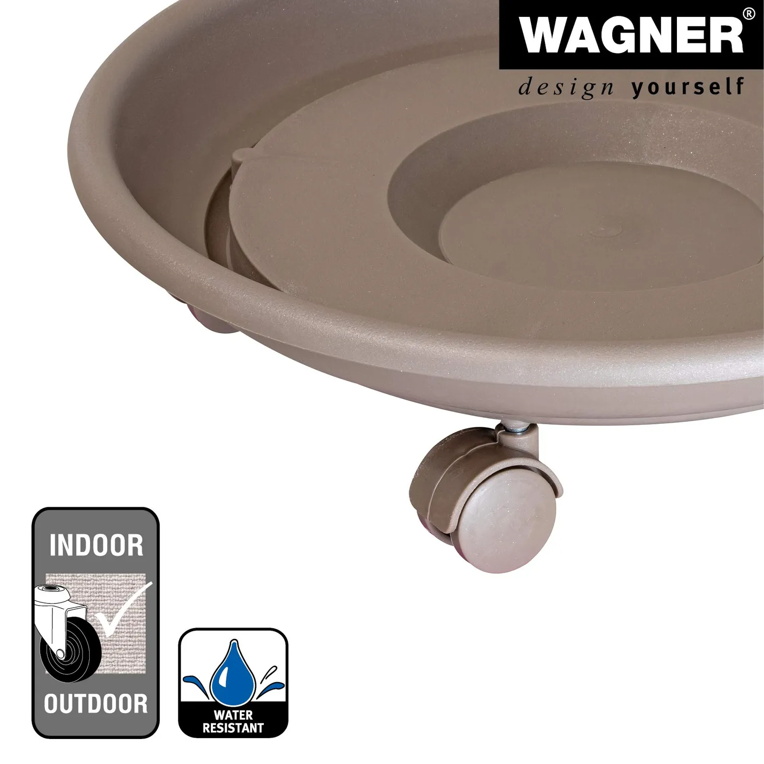 WAGNER Serie K Carrello Piante Ø34 Tortora Portata 50 kg