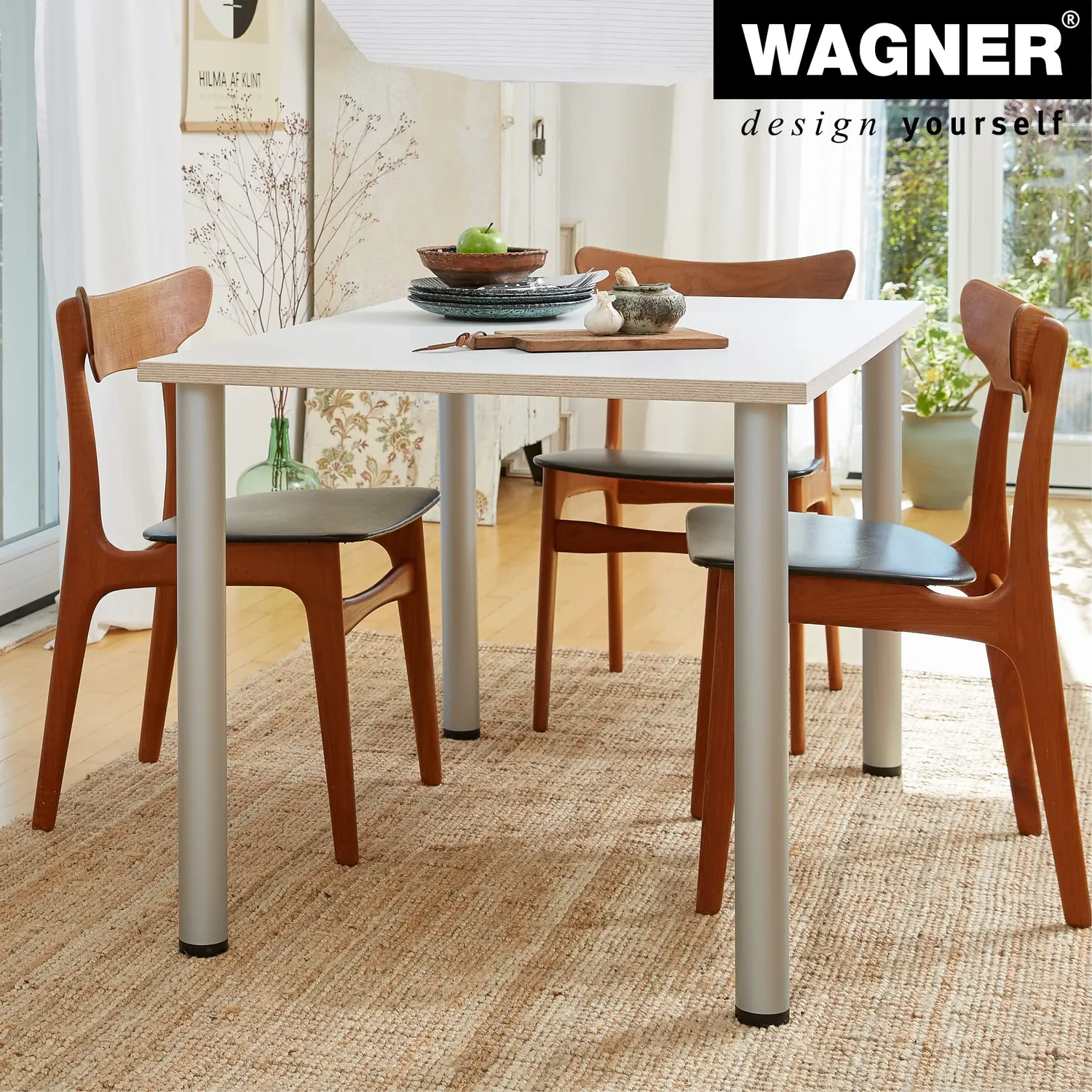 Wagner Teno 710 mm gambe tavolo argento 4 pz