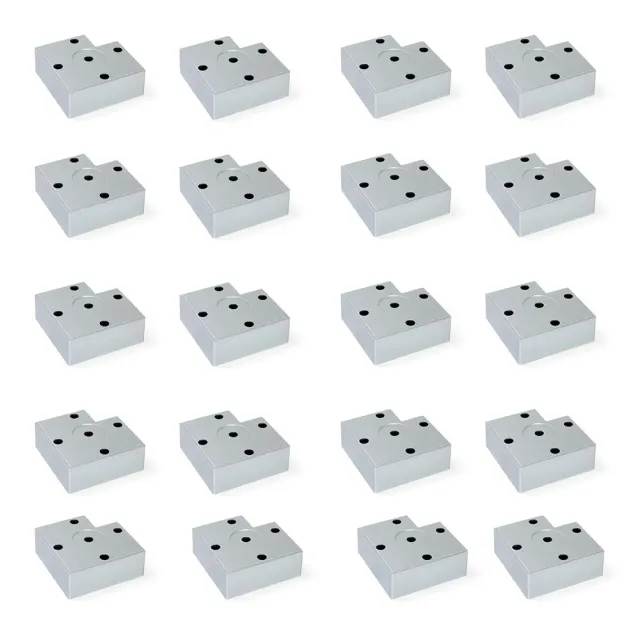 Emuca 2039125 piede per mobile H 30 mm alluminio set 20 pezzi