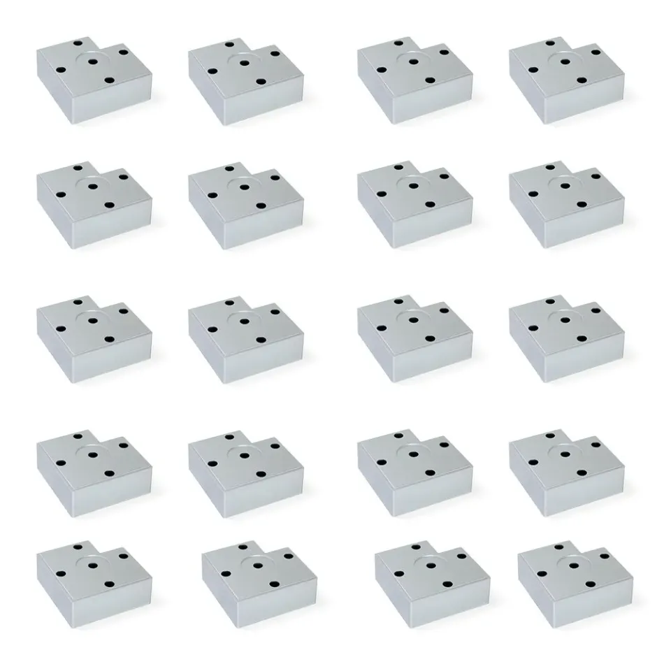 Emuca 2039125 piede per mobile H 30 mm alluminio set 20 pezzi