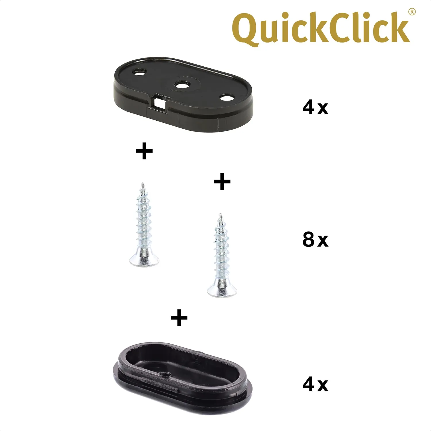 Wagner QuickClick 15783300 piedini avvitare Black 4pz 35x20 mm
