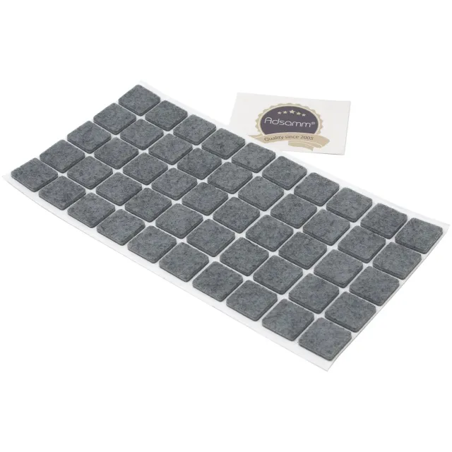 Adsamm feltrini autoadesivi 20x20mm grigi spessore 3,5mm 50pz