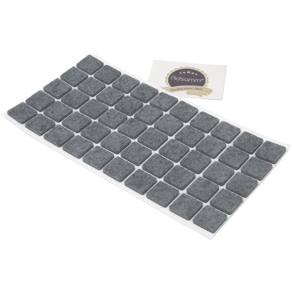 Adsamm feltrini autoadesivi 20x20mm grigi spessore 3,5mm 50pz