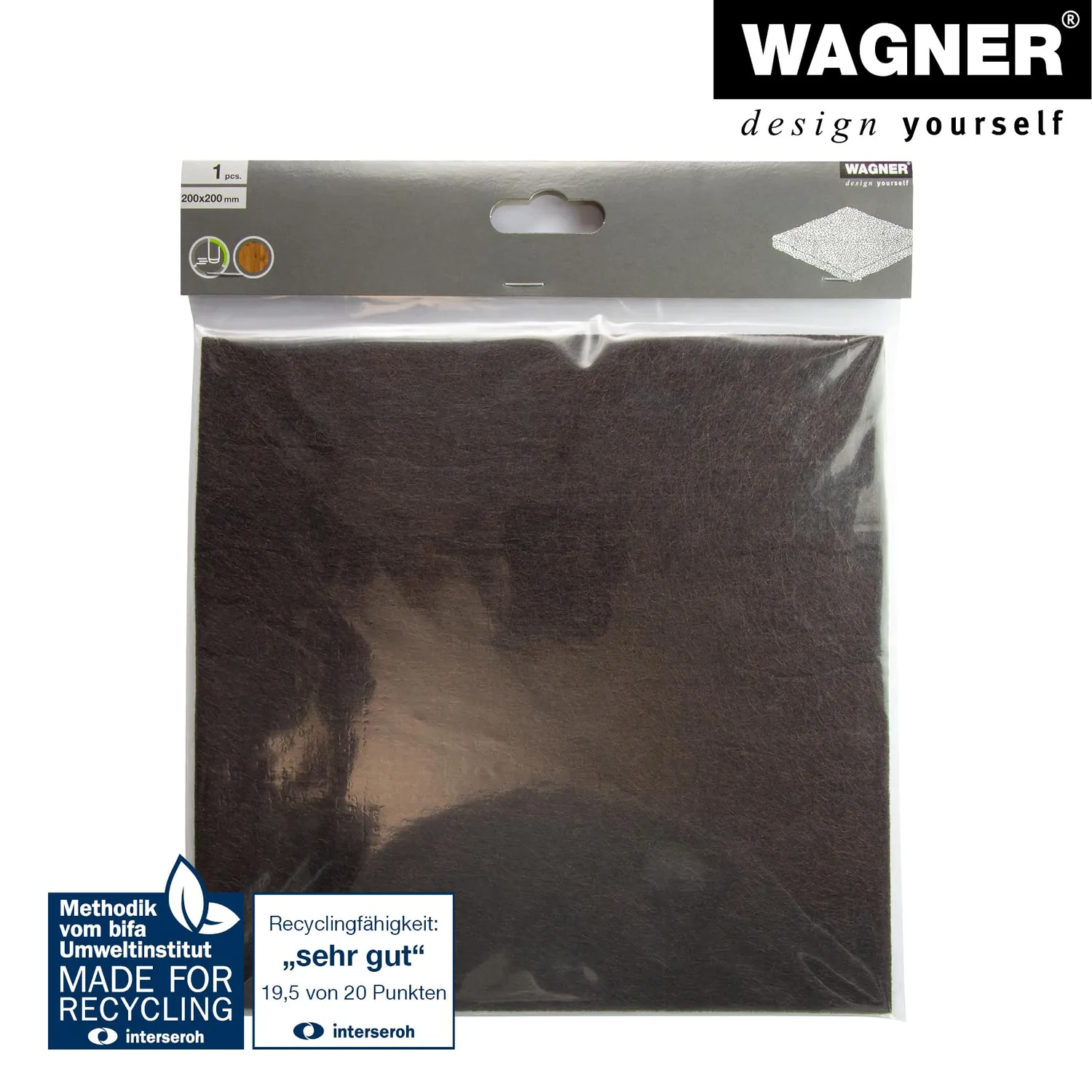 Wagner 15176299 EH 1762 feltro adesivo 200x200 mm marrone ritagliabile