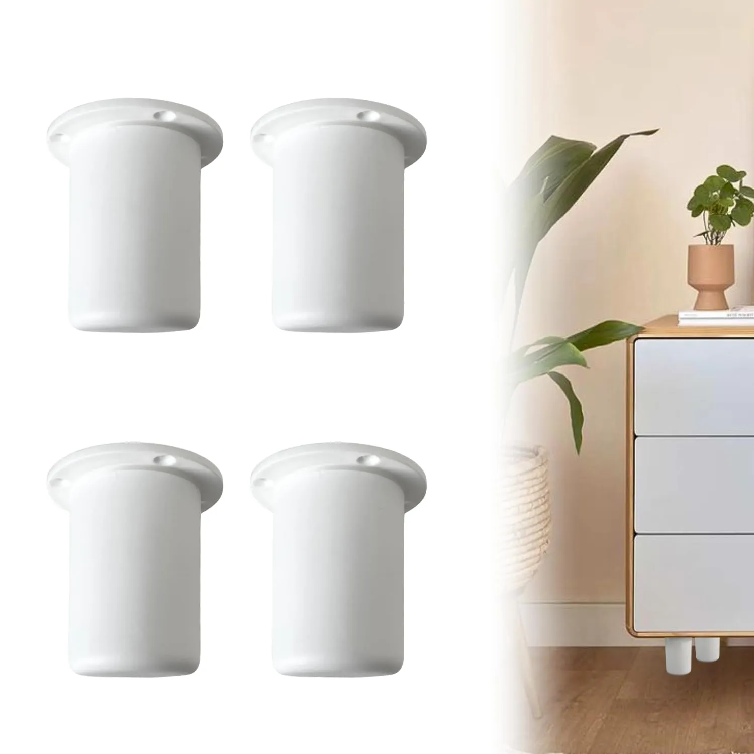 Indaux Sandy Piedino Regolabile 35-50 mm Bianco 4 Pezzi