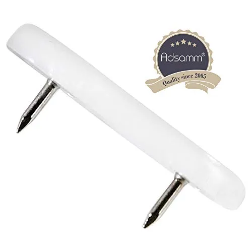 Adsamm Scivoli Plastica 18x44 mm Bianchi 100 Pezzi con Chiodi