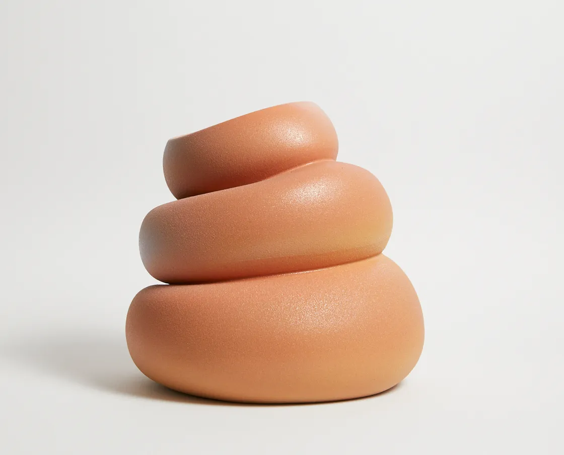 NIVA Vaso Medio Apricot interni gres fatto a mano