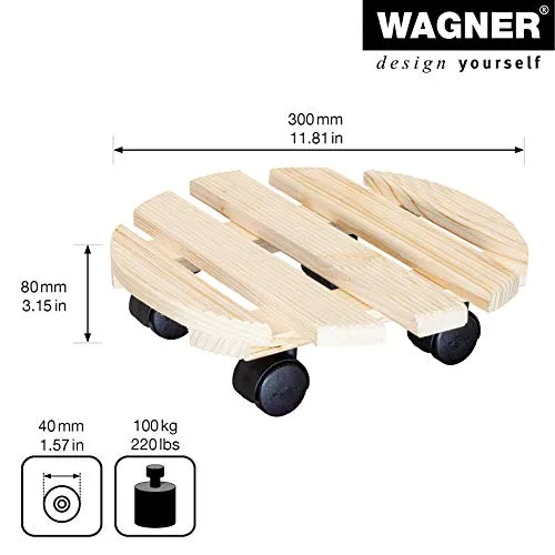 Wagner Country Ø 30 cm carrello piante rotondo naturale