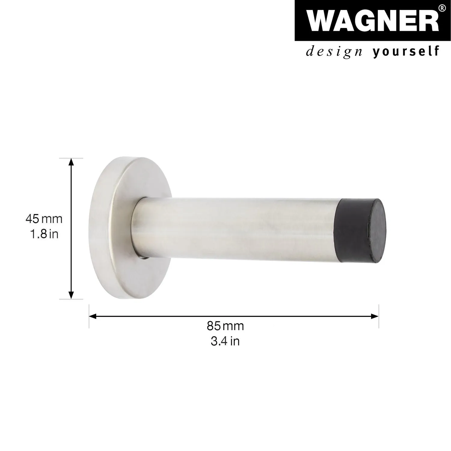 WAGNER Stick 15806411 fermaporta muro zinco satinato