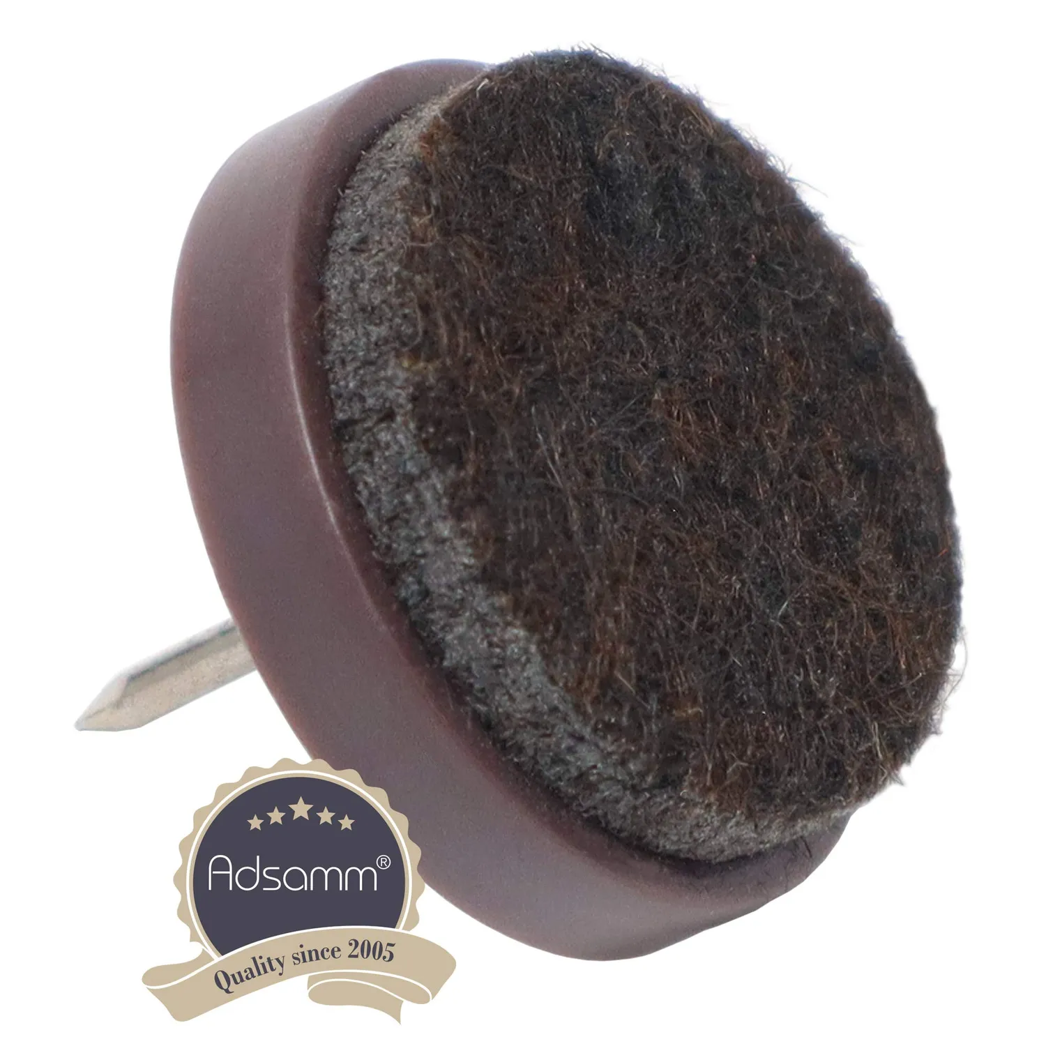 Adsamm Feltrini con Chiodo Marroni Ø 24 mm 4 pz