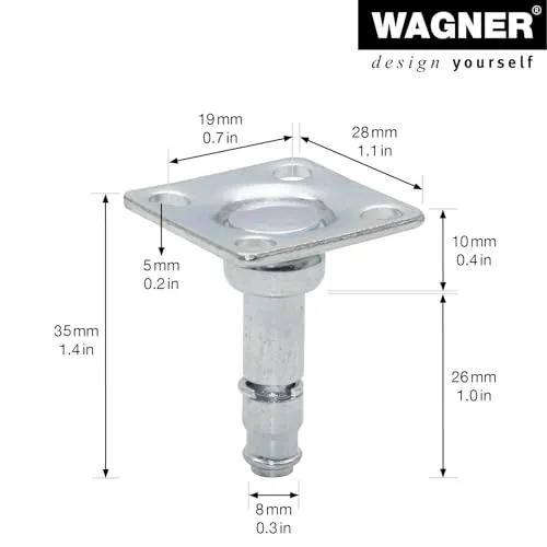 WAGNER RO 0087 piastra avvitamento 28x28 mm 2 pezzi acciaio