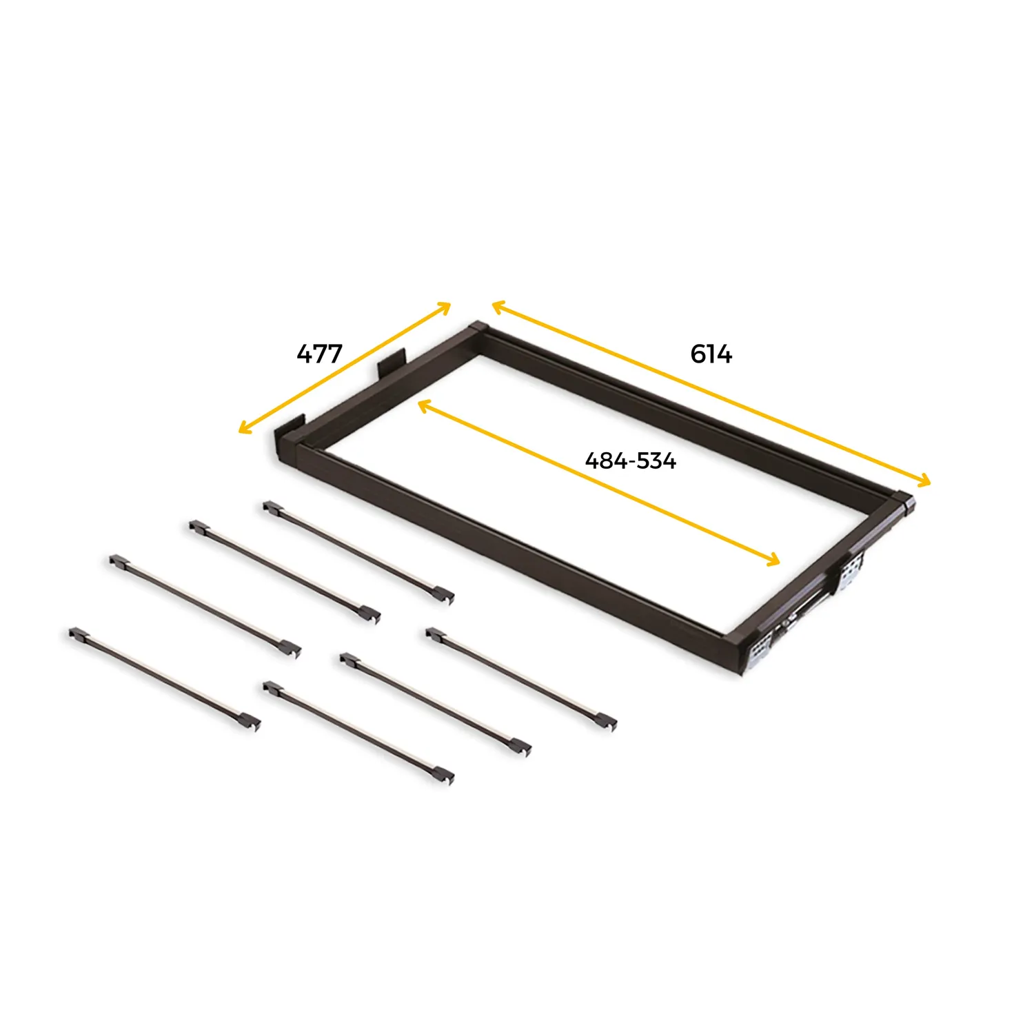 Emuca Portapantaloni Rimovibile 600 mm 7 Aste Moka Alluminio