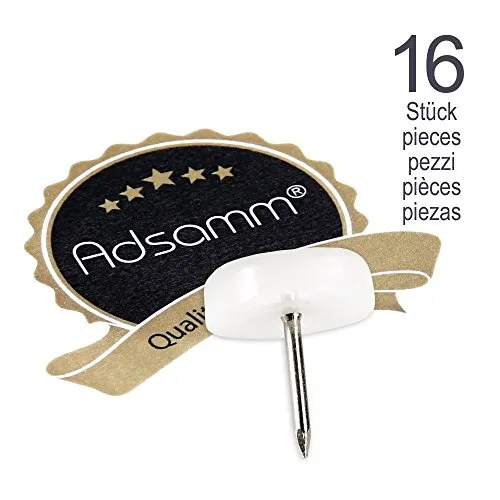 Adsamm PG-N-WH-20-16 pattini plastica bianchi 20 mm 16 pezzi