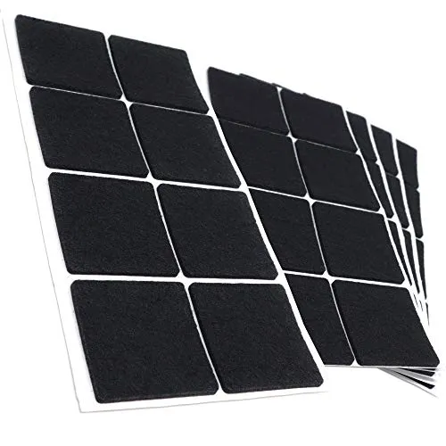 Adsamm Feltrini Autoadesivi 50x50 mm Neri 40 Pezzi Quadrati