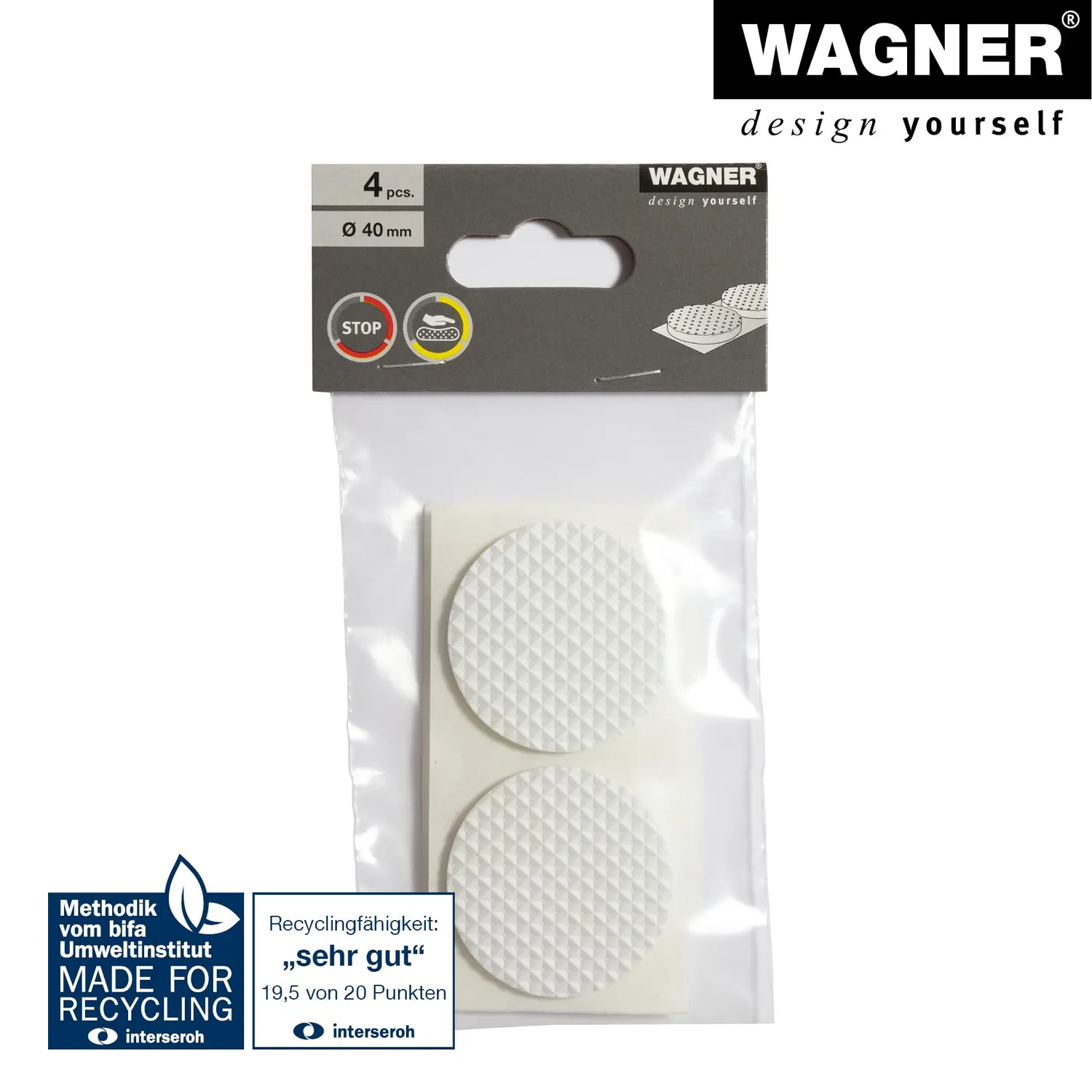 Wagner Soft Pads 16024099 feltrini bianchi 4 pezzi antiscivolo
