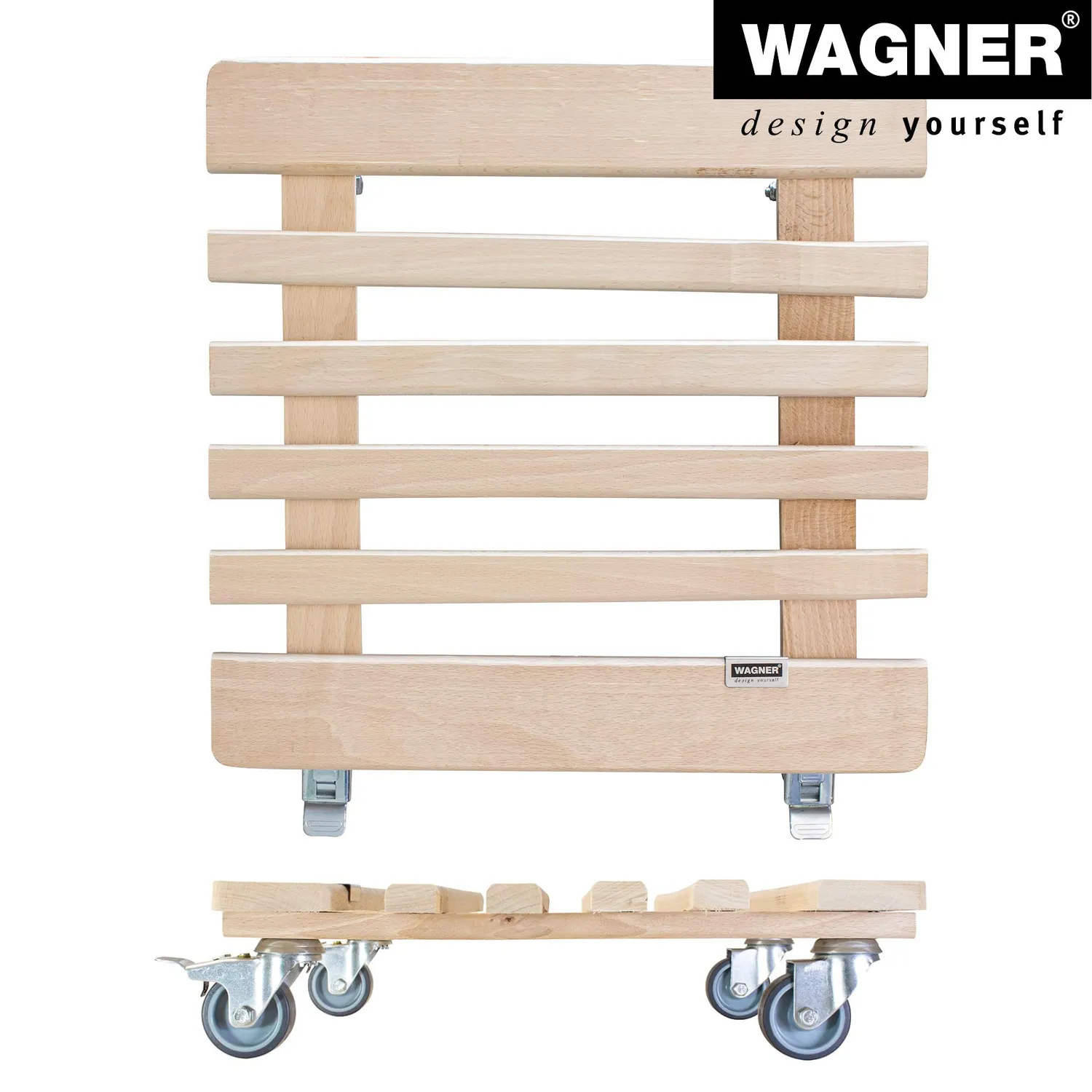 Wagner Piano Carrello Piante 38x38 cm Faggio Portata 200 kg