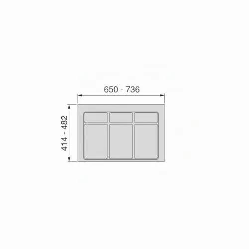 Emuca Harmony base pattumiera 80 cm 736x482 mm grigia