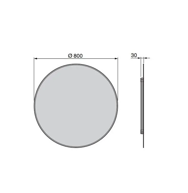 Emuca Smart specchio rotondo LED Ø800mm nero IP44
