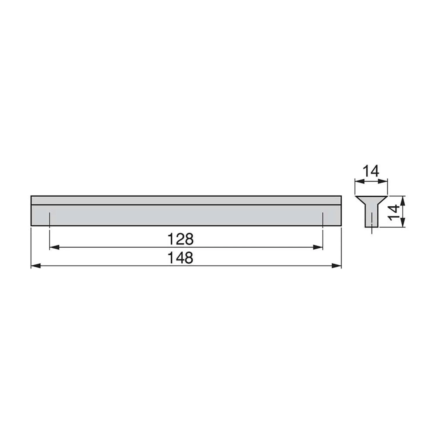 Emuca Maniglia Mobile 128 mm Alluminio Opaco Set 25 pz