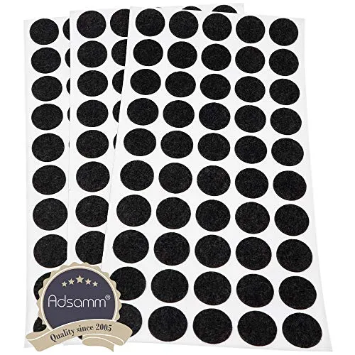 Adsamm feltrini autoadesivi rotondi 20 mm neri 150 pz