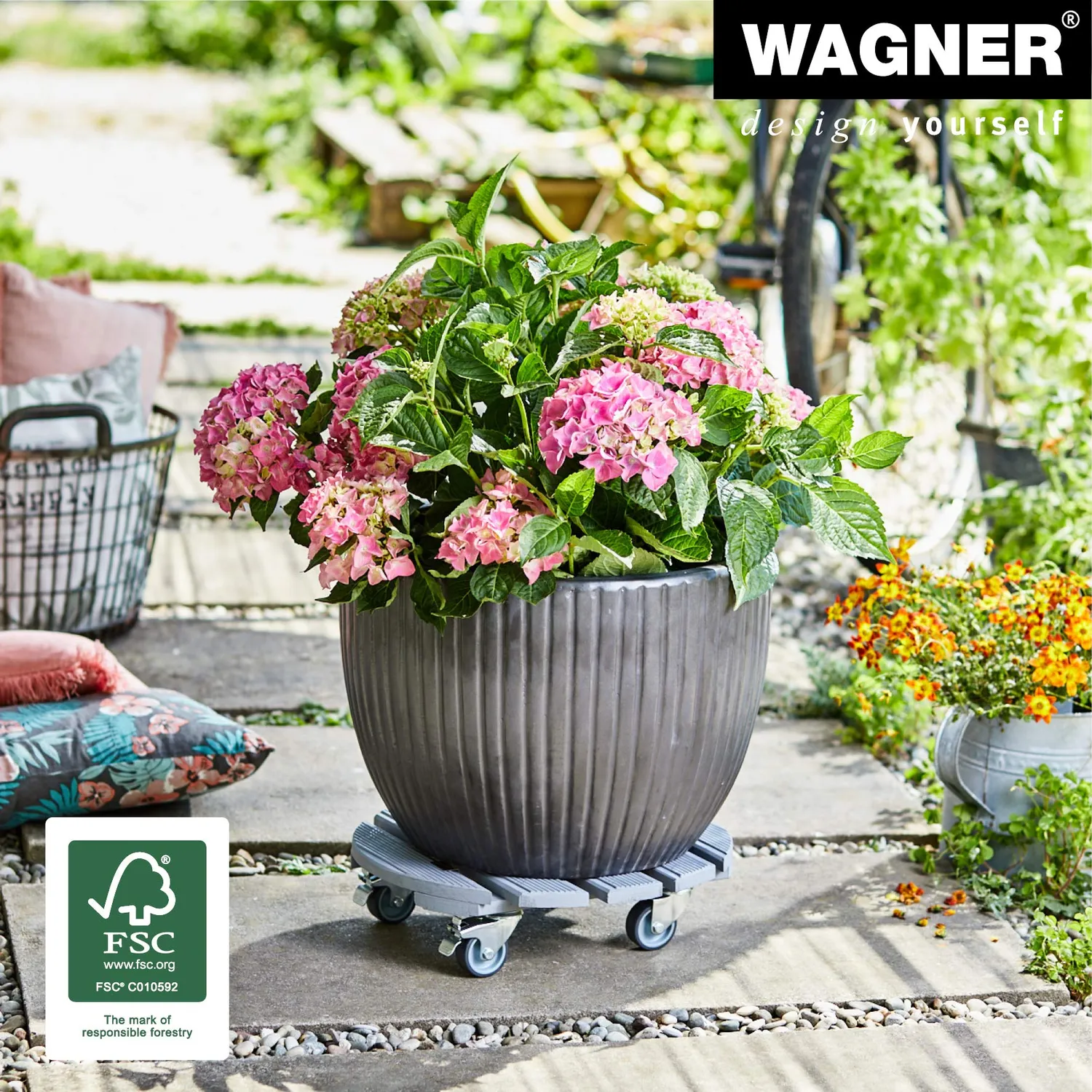Wagner Creo carrello piante grigio Ø38 cm 200 kg