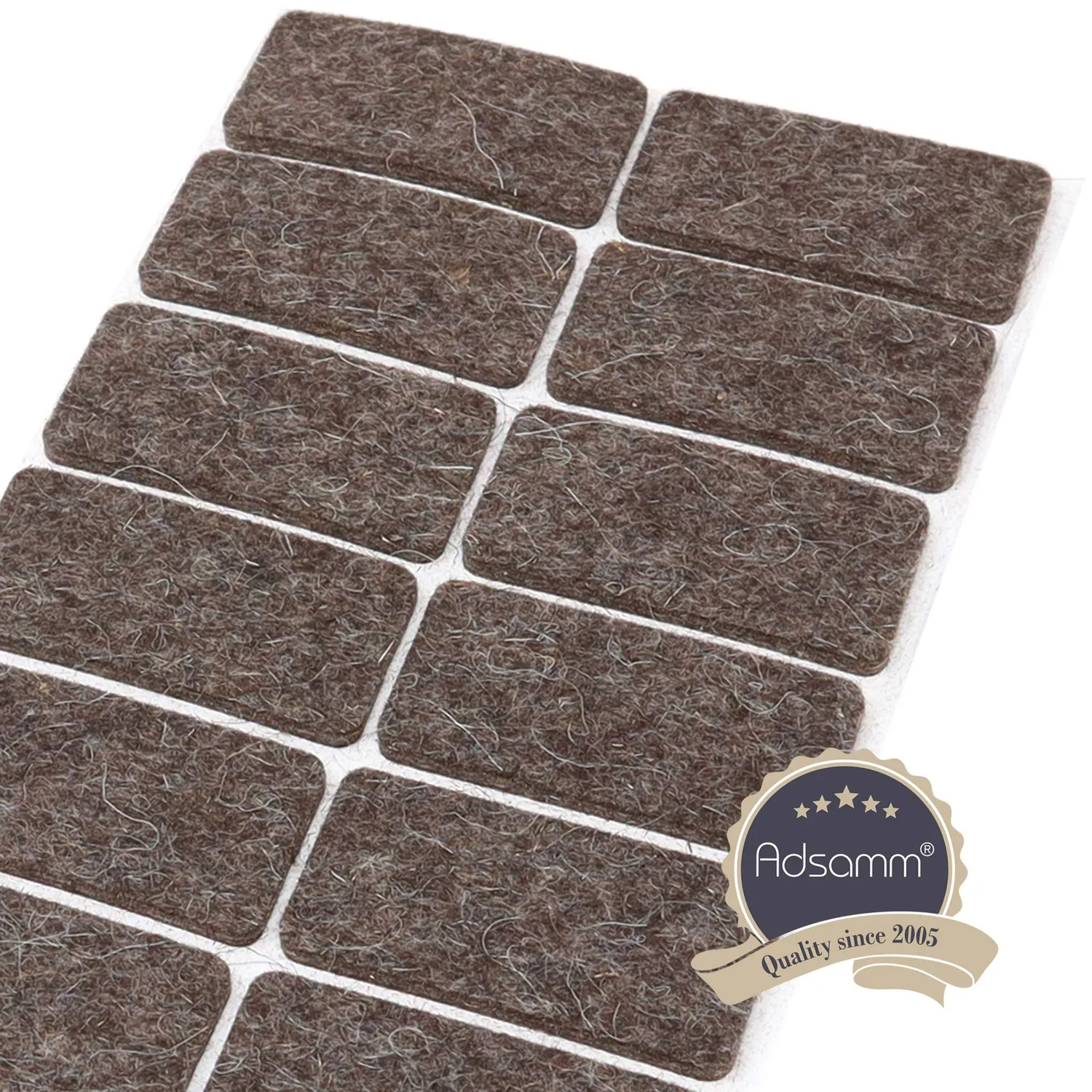 Adsamm Quality Feltrini Lana 25x50 mm Marroni 18 Pezzi 3 mm