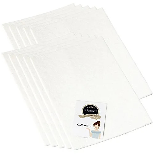 Adsamm feltrini autoadesivi fogli 20x30 cm bianchi 10 pz 3,5 mm