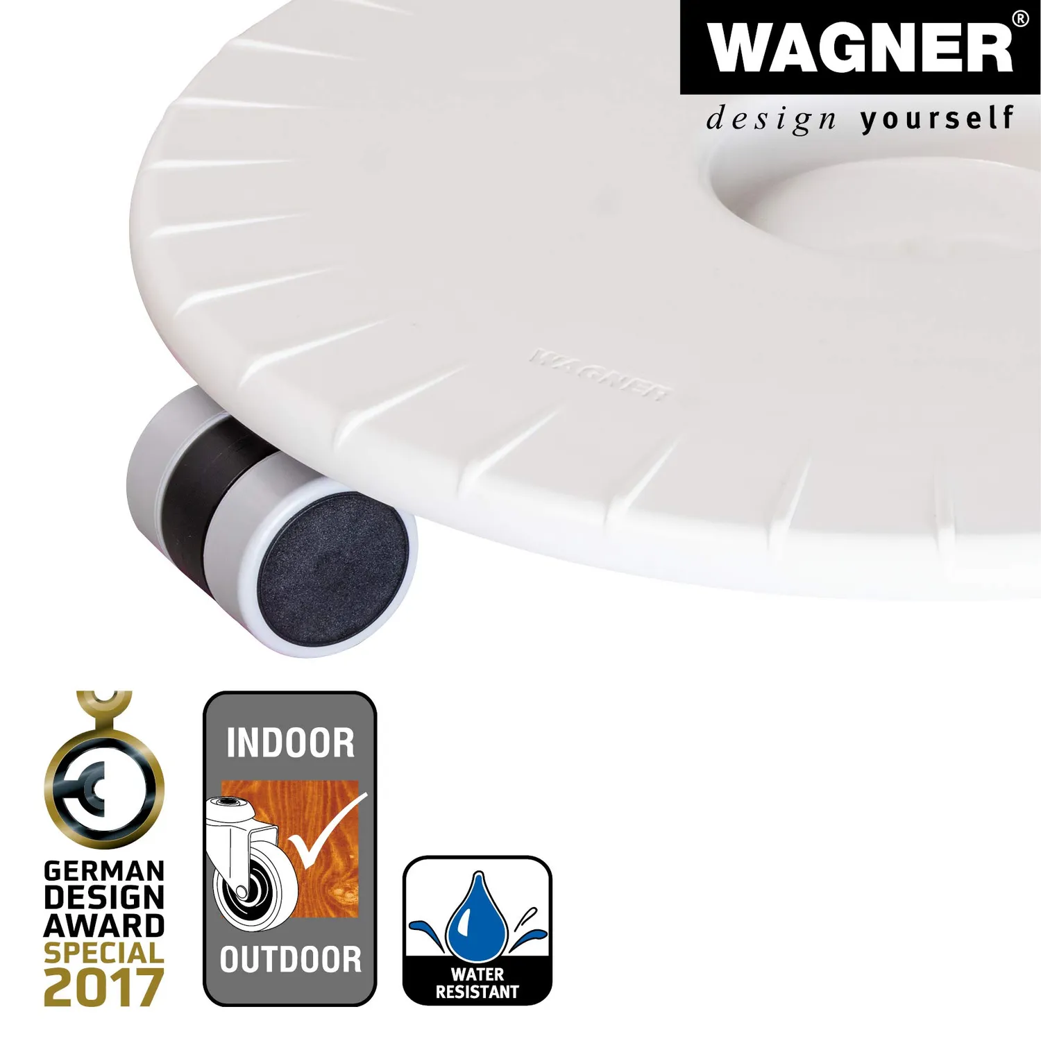 Wagner Carrello Piante Flat Ø30 Bianco Portata 80kg