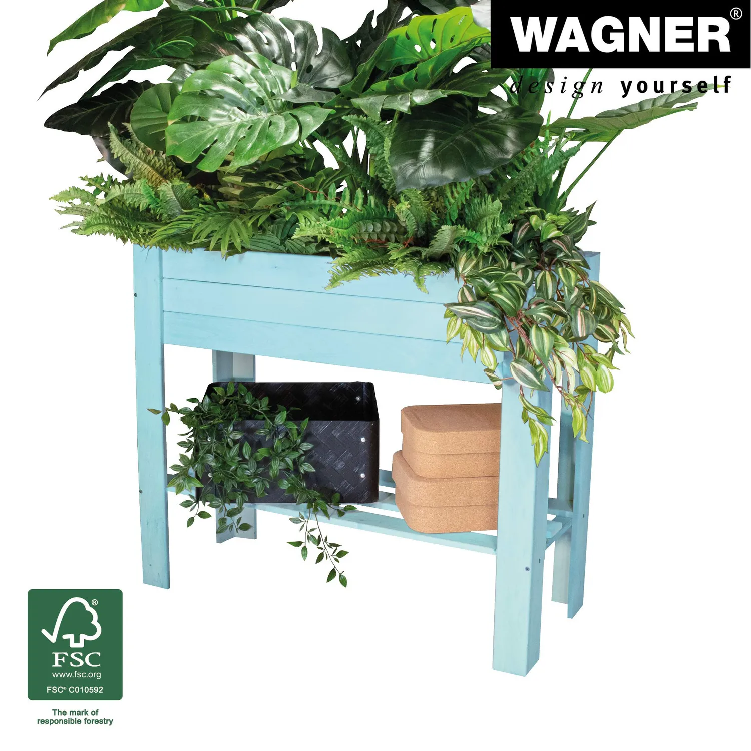 Wagner GreenFamily GreenBOX Light aiuola rialzata aqua 70x83 cm