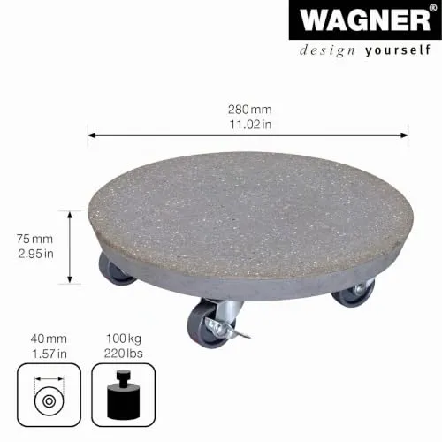 Wagner Stone carrello piante Ø28 cm terrazzo 100 kg