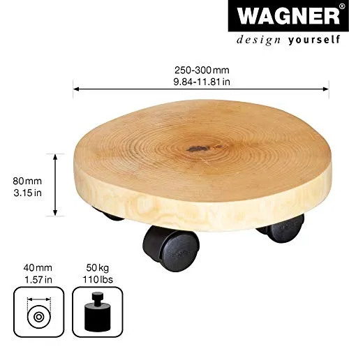 Wagner Carrello per Piante Tondo Betulla Ø 25-30 cm 100 kg
