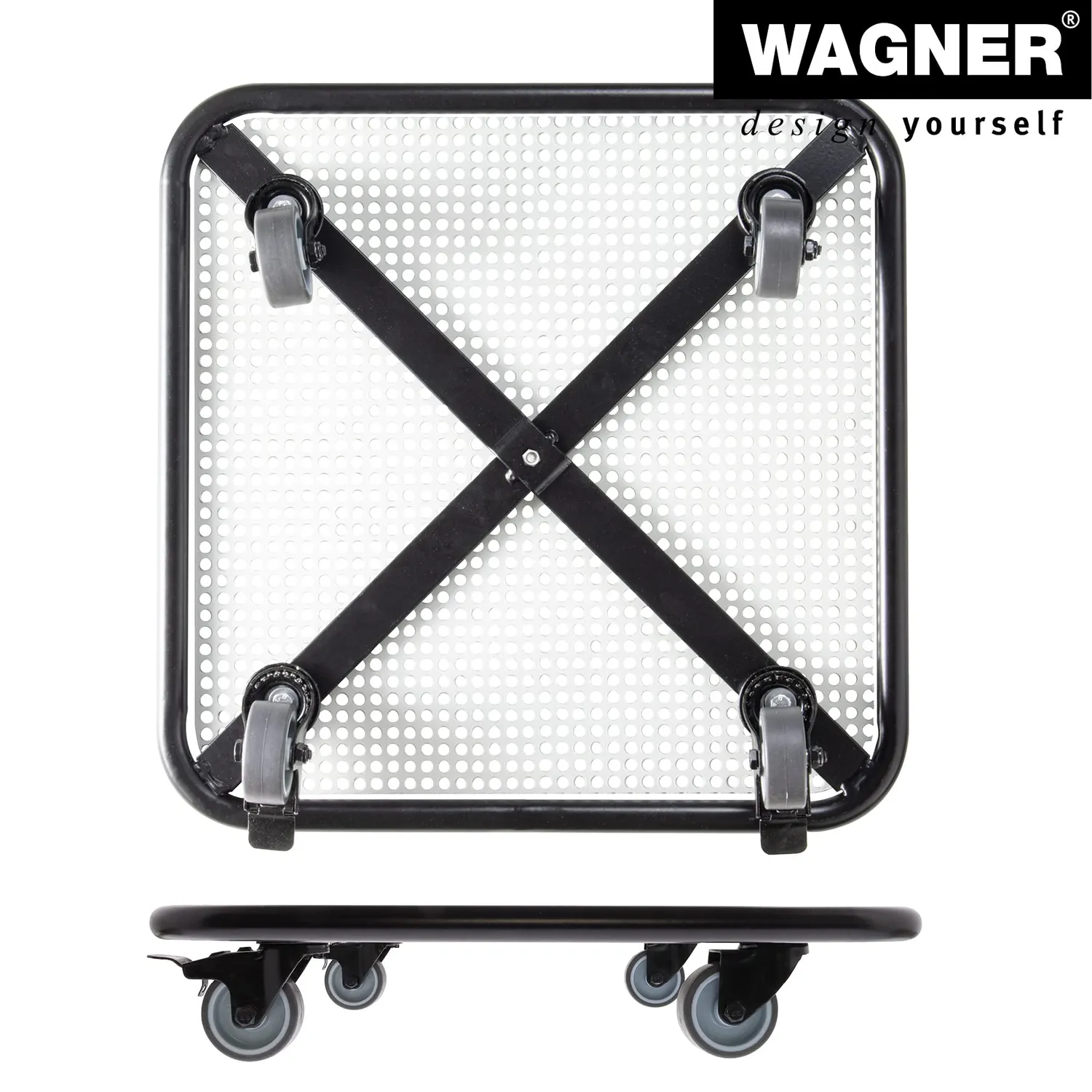 Wagner Black White GH 7018 portavasi ruote 38x38 cm