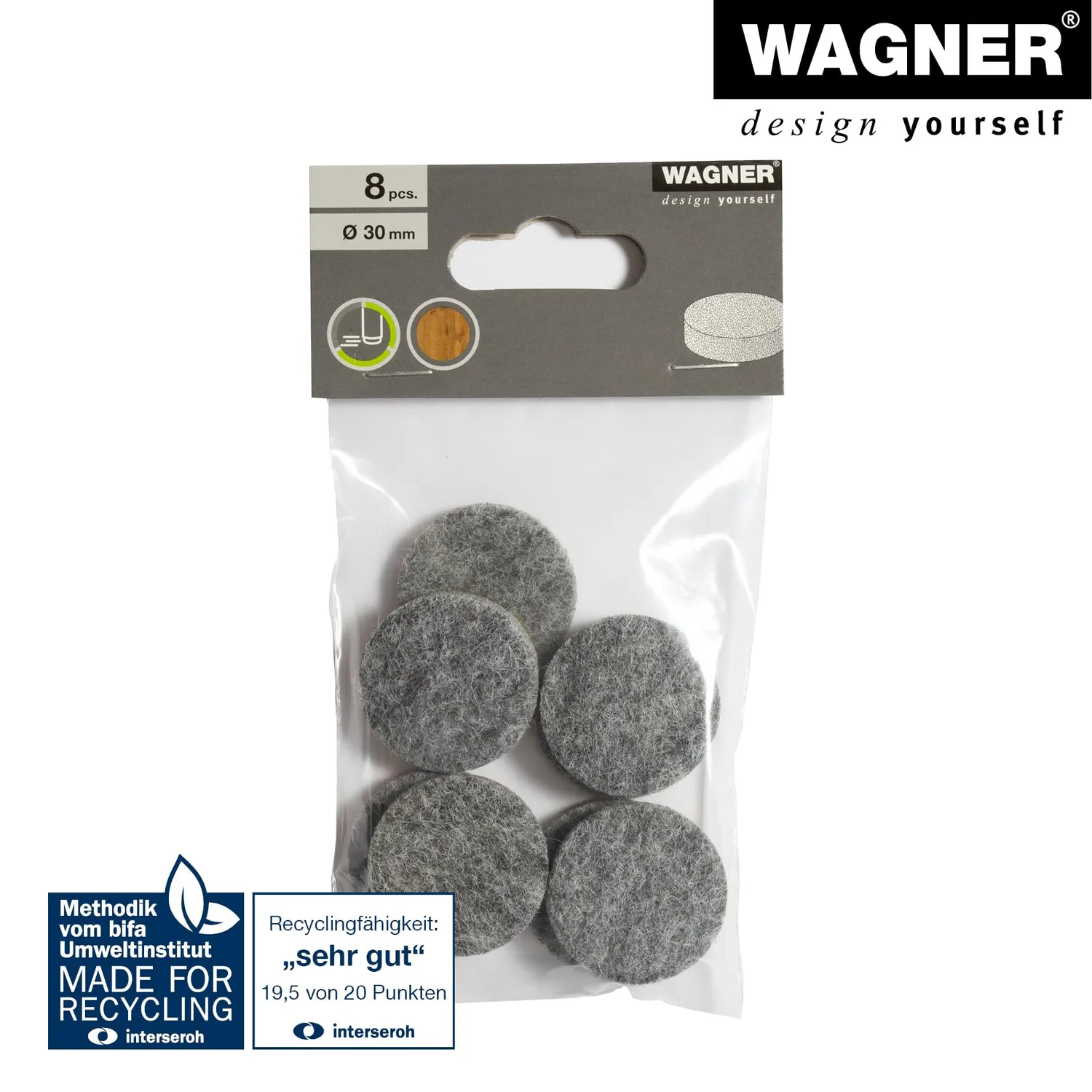 Wagner 15123099 feltrini Big Pads grigi 8 pezzi extra spessi