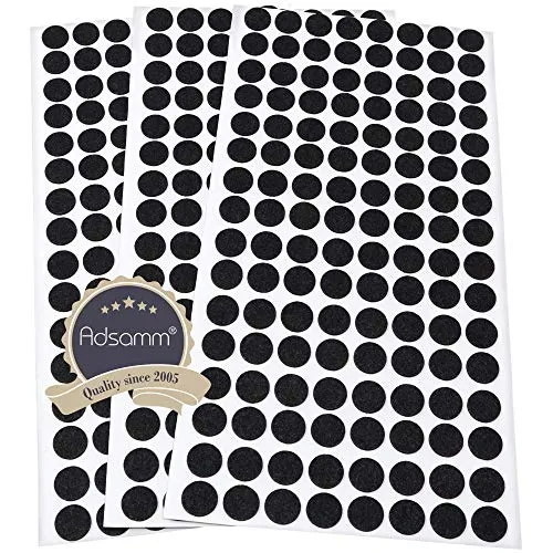Adsamm feltrini ultrasottili tondi Ø12 mm neri 384 pezzi viscosa
