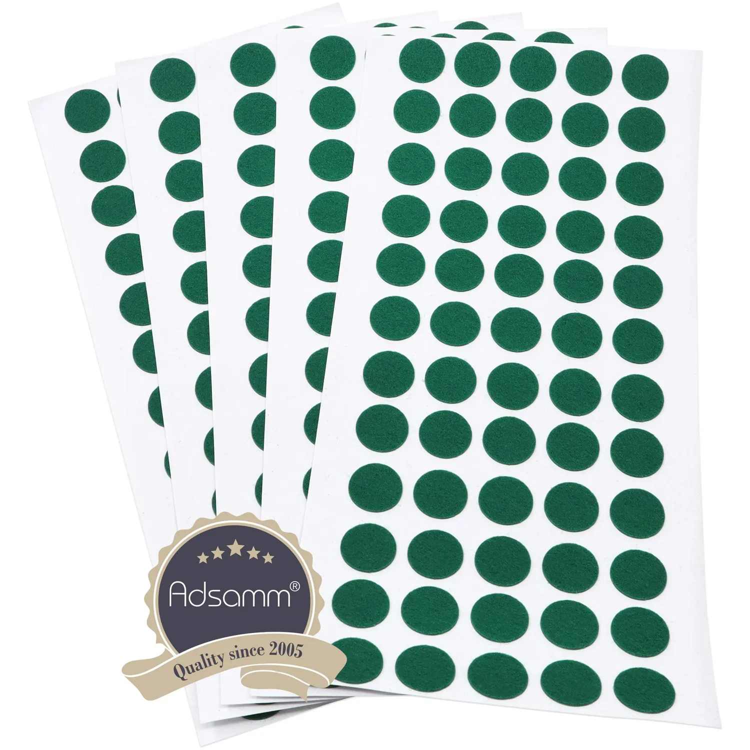 Adsamm feltrini autoadesivi rotondi 14 mm verde 300 pezzi sottili