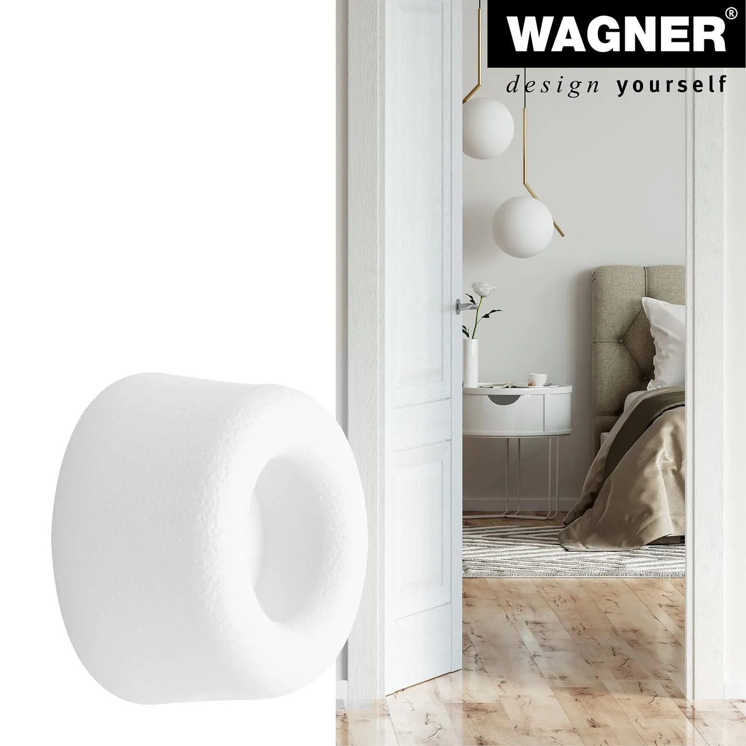 WAGNER VULKANO MINI Ø18x10 fermaporta bianco 4 pezzi gomma